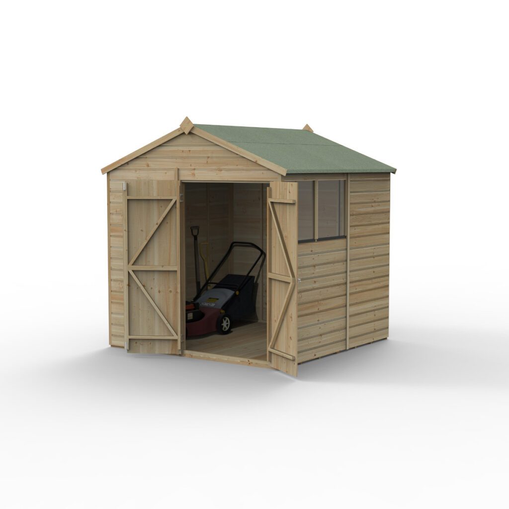 Beckwood 7×7 Apex Shed – 2 Windows – Double Door with Installation 5013053197264 2